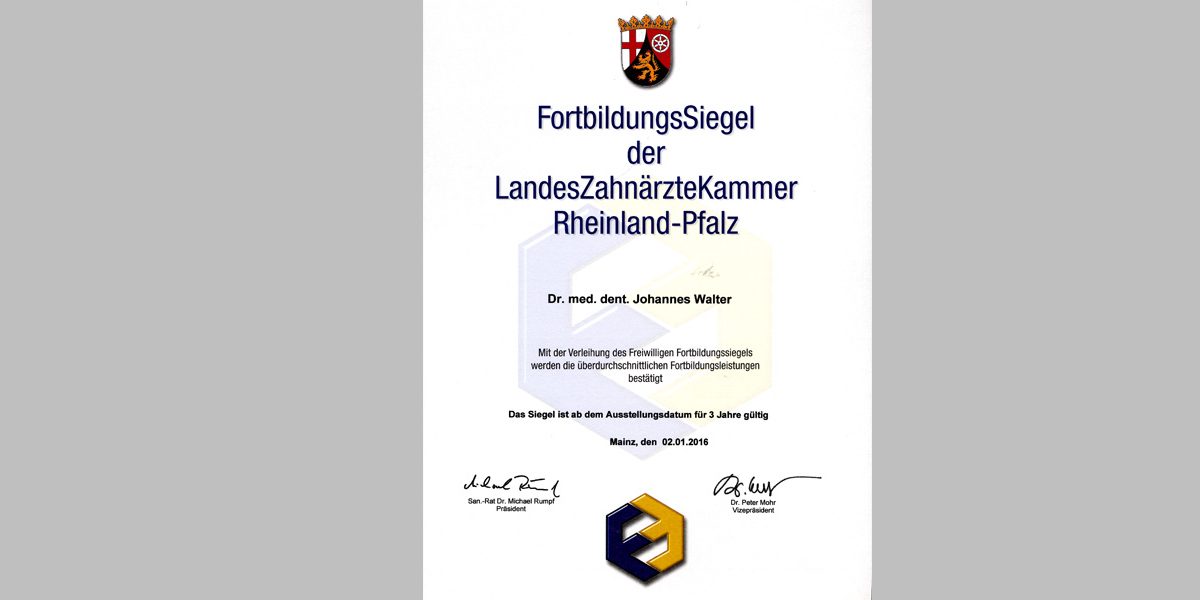 Dr. Walter Trier Fortbildungssiegel